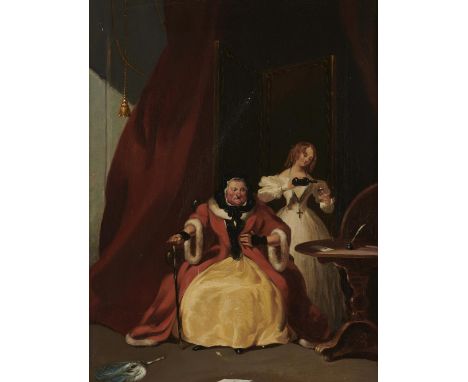 ENGLISH SCHOOL, EARLY 19TH CENTURY A FINE VINTAGE  oil on canvas, 43 x 32.5cm, maple frameRestored with retouching but unline