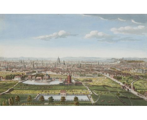 JOHN BOWLES (C1700-1799) AFTER THOMAS BOWLES (C1700-1767) THE NORTH PROSPECT OF LONDON TAKEN FROM THE BOWLING GREEN AT ISLING