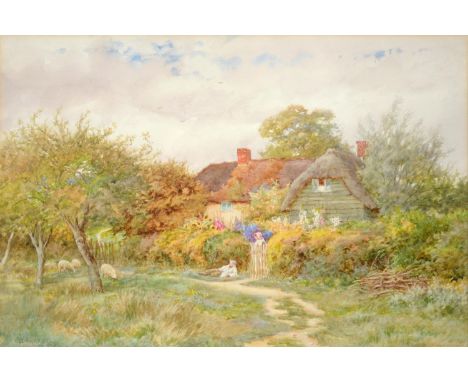 CURTIUS DUASSUT (EXH 1889-1930) THE COTTAGE GATE  signed, watercolour, 24 x 36cmGood condition, unexamined out of modern fram