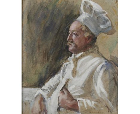 DOROTHEA DURRANT (1875-1956) PORTRAIT OF A CHEF signed, signed again verso and inscribed with the title ("Noble Chef") and ar