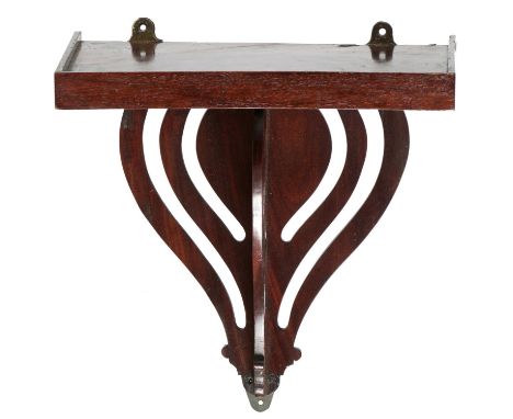 A MAHOGANY CLOCK BRACKET, 19TH C 39cm h, shelf 22 x 36.5cmTop associated to support; good colour, no substantial loss or repa