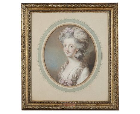 DANIEL GARDNER (1750-1805) PORTRAIT OF MRS SAMUEL SHORE, NEE URITH OFFLEY (1736-1781) OF NORTON HALL pastel, oval, 30 x 25cmU