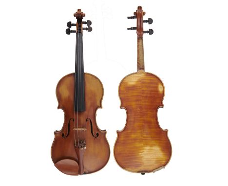 A VIOLIN LABELLED ANDREAS RENISTO FECIT ITALIA, DATED 1926 light golden varnish, length of back 35.8 and a bow stamped -N VOI