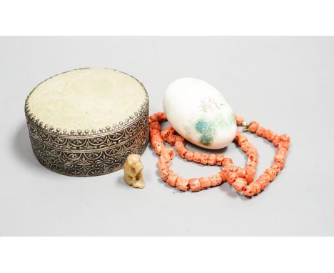 Assorted Chinese works of art, hardstone and coral etc.
