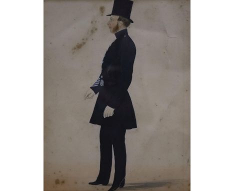 F. C. Cavell (19th C.), watercolour, Early portrait of a Metropolitan Policeman, inscribed and dated 1846 verso, 21 x 17cm