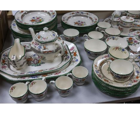 A Spode Chinese rose part dinner and tea service