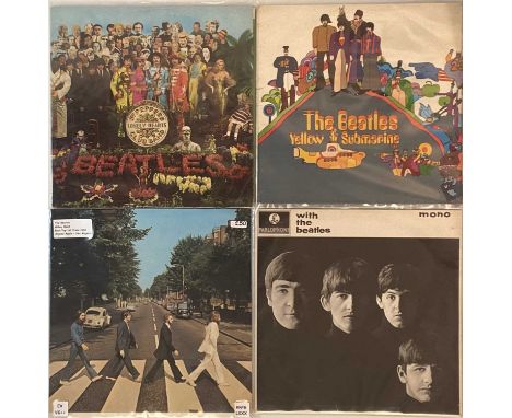 THE BEATLES - UK LPs (ORIGINAL/EARLY UK COPIES). Fab bundle of 4 x early/original UK pressing LPs. TItles are Yellow Submarin