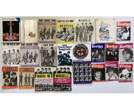 Collection of printed Beatles ephemera to include: seven Monthly Magazines (#6,8,45,46, 52,57,74), a 1963 Beatles Show progra