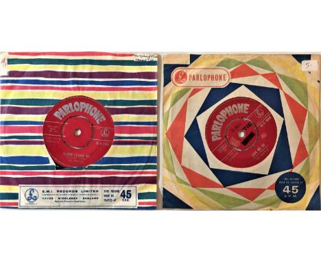 THE BEATLES - LOVE ME DO/PLEASE PLEASE ME 7" (ORIGINAL UK RED PARLOPHONE PRESSINGS). Key additions to any collection with the