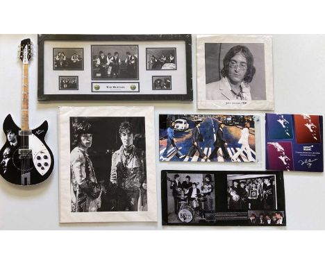 19 assorted pieces of Beatles ephemera to inc: two card Anthology shop displays, Mont Blanc John Lennon card shop display, Al