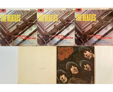 THE BEATLES - UK STUDIO LPs. Tidy selection of 5 x LPs with collectable pressings! Titles are Please Please Me (3 copies incl