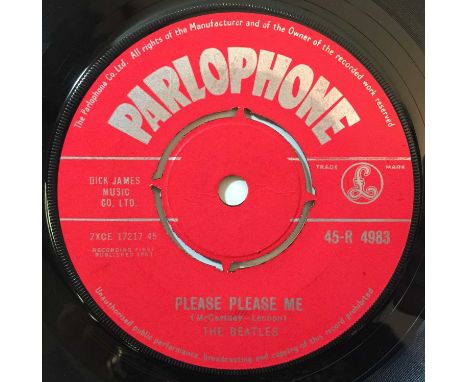 THE BEATLES - PLEASE PLEASE ME 7" (ORIGINAL UK 'RED PARLOPHONE' COPY - 45-R 4949). A lovely example original UK 'red Parlopho