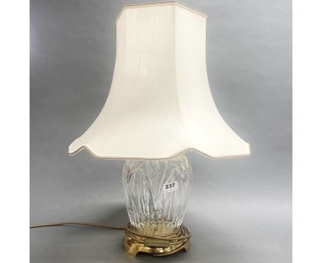 A Waterford Crystal table lamp and shade, overall H. 59cm.