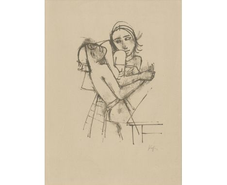 Hofer, Karl -- ZenanaLithographie auf Bütten. 1923.28,6 x 19,9 cm (43,2 x 31,9 cm). Signiert "Hofer". Auflage 120 Ex.Rathenau