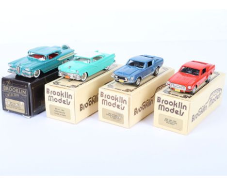 Four Brooklin Models 1/43 scale model, BRK 22A 1958 Edsel Citation by Permission of The Ford Motor Company turquoise, BRK 23 