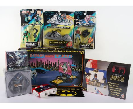 Batman action figures boxed, Electronic Game, Car sticker, Bust, sealed box of stickers and toys, Including Batman Forever St