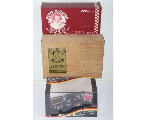 Three Special/Collections edition slot cars, Fly Car Models Steve McQueen collection Porsche 908 Flunder 24h Le Mans 1970, Du