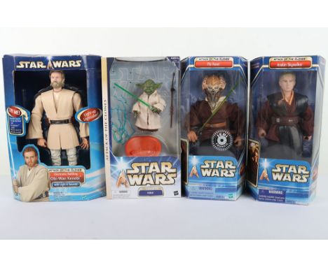 Four Star Wars Attack of the Clones 12 inch Action Figures Dolls Boxed. Including Ultimate Edition Yoda, Plo Koon, Electronic