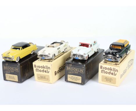 Four Brooklin Models 1/43 scale model, BRK 30 1954 Dodge Royal 500 convertible mustard, BRK 30X Dodge 500 Indianapolis pace c