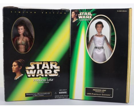Two Star Wars Princess Leia 12 inch Action Figures Dolls Boxed Kenner 1998. Including Princess Leia Ceremonial Gown 1999 Port
