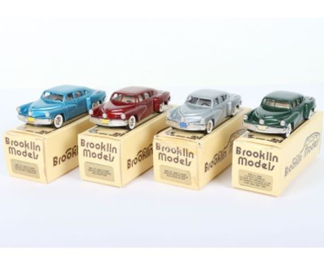 Four Brooklin Models 1/43 scale model, three BRK 2X 1948 Tucker Limited Edition Movie Souvenir’s turquoise, red and silver, B