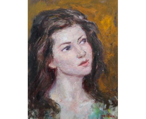 Gio Palmer, Maddalena, portrait of a young lady, oil on board, signed lower right, 38cm x 28cm
