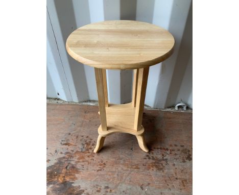 Light Wood Table with Pot Shelf - 52cm H 