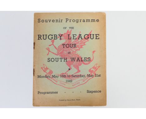 Rugby league Programme, Brochure for St Helens and Huddersfield tour of south Wales In 1949 (1) Fair-Good