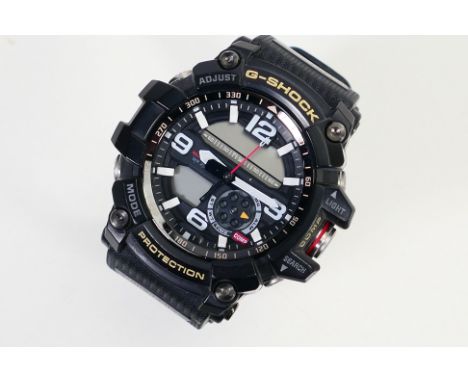 A gentleman's Casio G-Shock Mudmaster quartz wristwatch, black dial with in a 54 mm (d) resin and stainless steel case, ref n