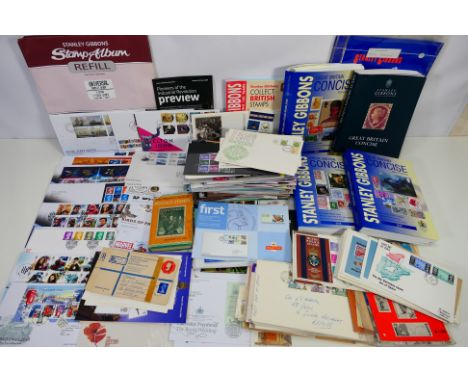 Lot to include a quantity of first day covers, philatelic literature, stamp album refills and other. [W]