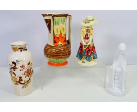 Lot to include a Spode figure designed by Pauline Shone, Jane, an Old Tupton Ware figure in floral decorated dress, a Masons 
