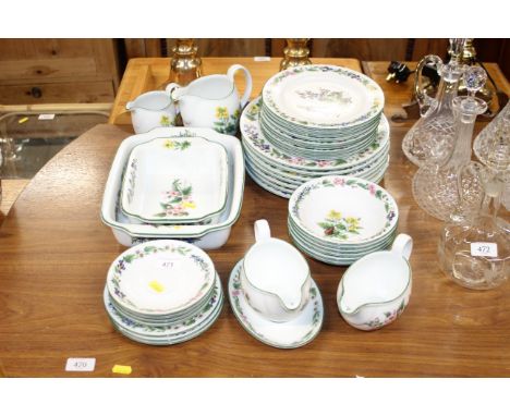 A Royal Worcester "Herbs" pattern part dinner service - mostly  AF