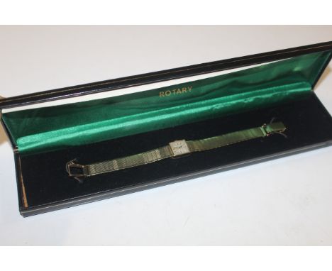 A boxed 9ct gold ladies Rotary wrist watch, weight lacking movement approx. 27.5gms 