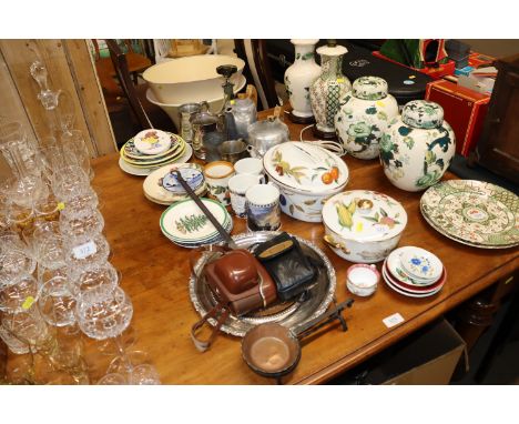 A quantity of various china and miscellaneous items to include Royal Worcester "Evesham" tureens, Picquot ware tea and coffee