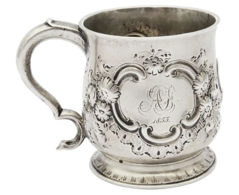 A George II Scottish silver mugEdinburgh, 1754, makers mark BC with mark for assay master Hugh Gordon, of slight baluster for