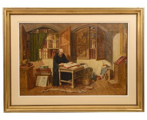 Henri Desire Griset (French, 1810-1890)'St Jerome in his study', oil on canvas, signed and dated 1869 bottom left, framedcanv