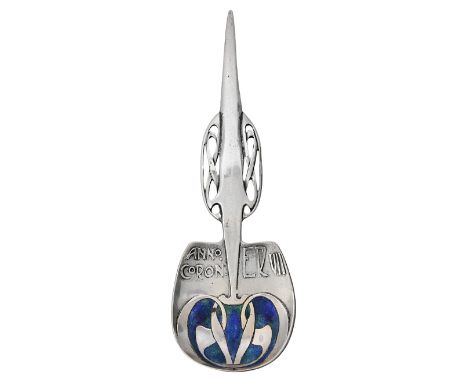 Liberty &amp; Co., A Cymric silver and enamel Edward VII Coronation spoon designed by Archibald KnoxBirmingham, 1902 by Liber