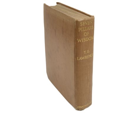 Lawrence. T.E., Seven Pillars of Wisdom, First published for general circulation, 1935, Jonathan Cape, gilt dec. brown clothC