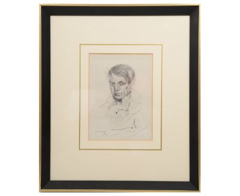 After Salvador Dali (1904-1989), 'Portrait of Pablo Picasso as Napoleon', inscribed ÔSalvador Dal’ Ge conu LÕEmpereur, Mantil