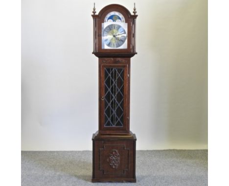 A reproduction oak cased longcase clock, 188cm high