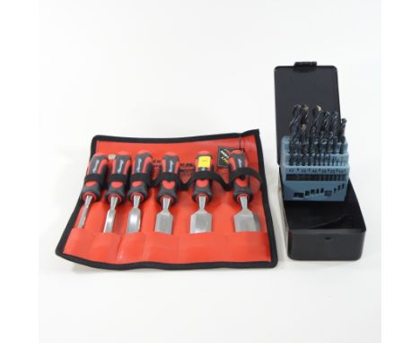 A chisel set, together with a drill set