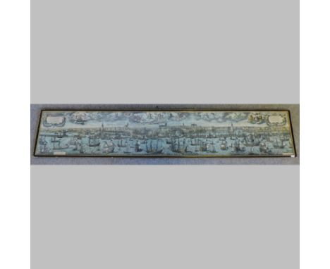 After Jan Saenredam, a panoramic view of Amsterdam, print, 33 x 185cm