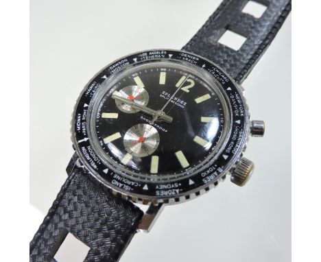 A Splendex vintage single button Chronograph wristwatch, cased 