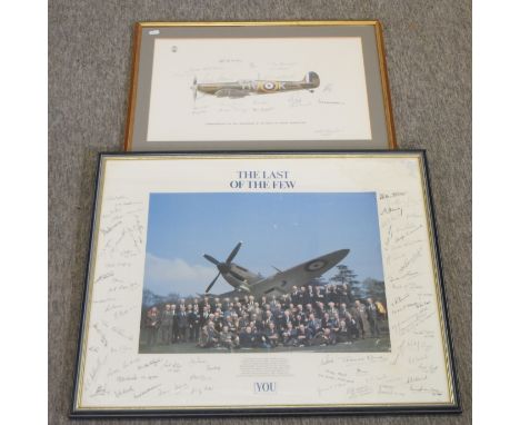 The Last few, a limited edition photograph signed by the survivors of the Battle of Britain, 57 x 70cm, together with a comme