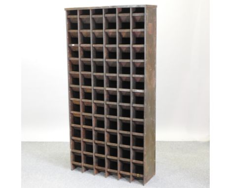 A set of vintage industrial metal shelves, bearing a label for Timson Bros, 92cm