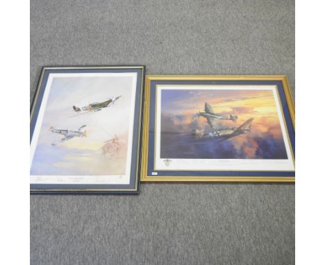 Michael Turner, 20th century, Final Encounter, lithograph, 51 x 64cm, together with Terence J Brind, Last of Knights, lithogr