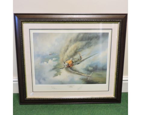 J W Mitchell, 20th century, Adolf Galland's 33rd Victory, limited edition print, signed to the margin, 36 x 52cm