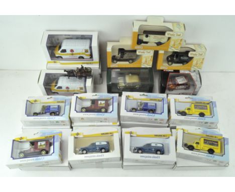 A collection of contemporary Die Cast model vehicles, including Corgi Mini classic edition Knightsbridge gold, Lledo days gon