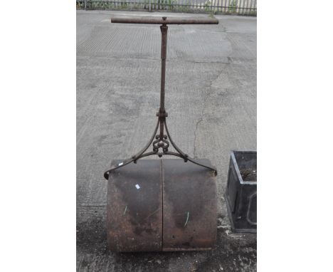 A large T Green &amp; Sons metal garden roller. no 6561, 150cm wide