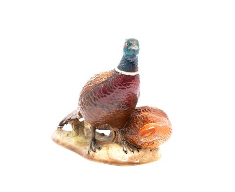 A Beswick figural group of a Hen &amp; Cock pheasant, model number 2078, impressed marks to underside, numbered 14&nbsp;&nbsp